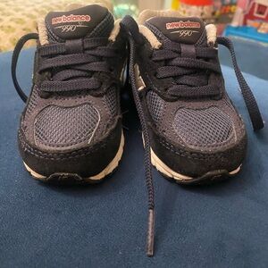 New Balance Kids' Navy and White Sneakers